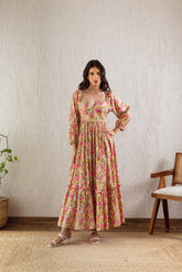 UROOZ YELLOW PINK FRILL MAXI