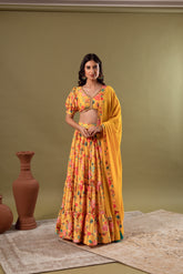 YELLOW LEHENGA SET OF 3