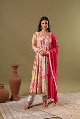 PISTA GREEN ANARKALI SET OF 3