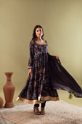 GAZALA DARK BLUE ANARKALI SET OF 3