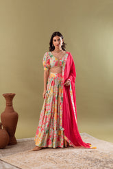 PISTA GREEN LEHENGA SET OF 3