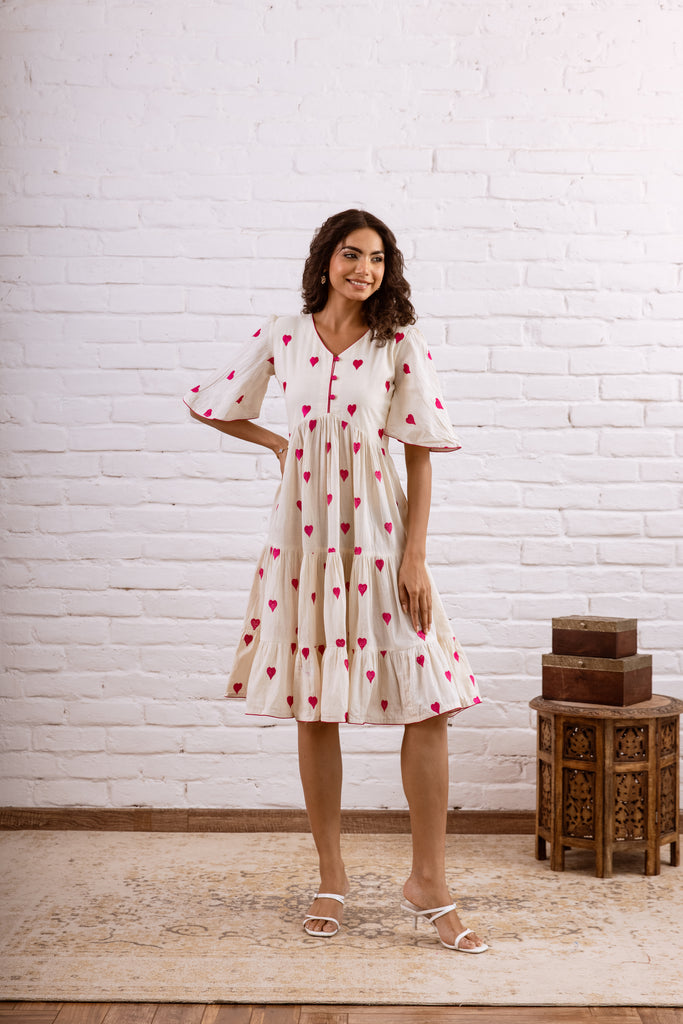 herlipto Heart Petal Midi Dress