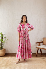 UROOZ PEACOCK PINK TIER MAXI