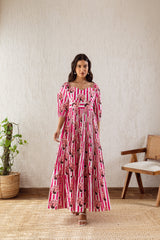 UROOZ PEACOCK PINK TIER MAXI