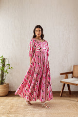 UROOZ PEACOCK PINK TIER MAXI