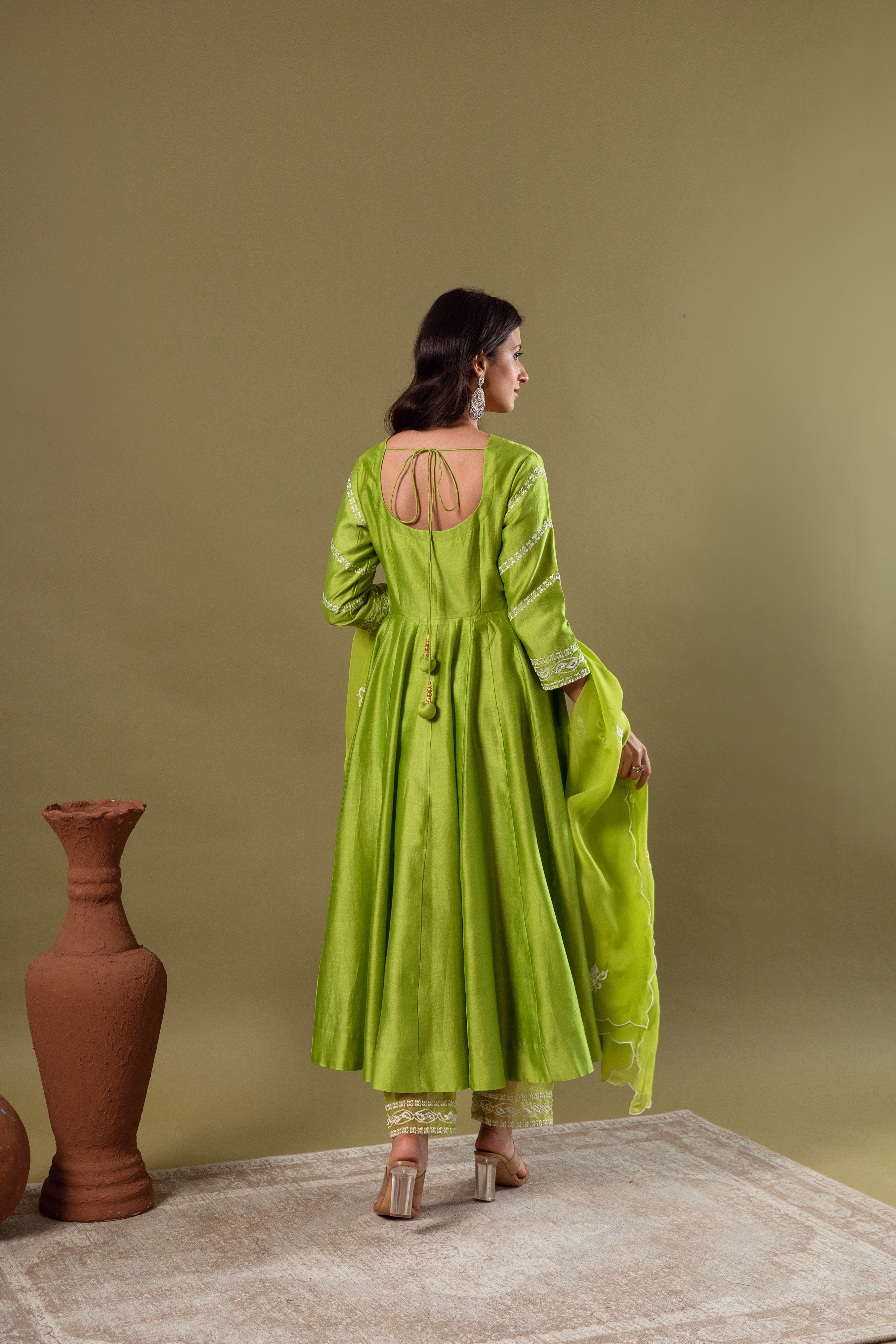 LIME GREEN ANARKALI SET