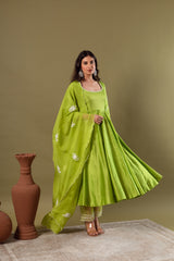 LIME GREEN ANARKALI SET