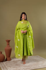 LIME GREEN ANARKALI SET