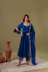 ROYAL BLUE ANARKALI SET