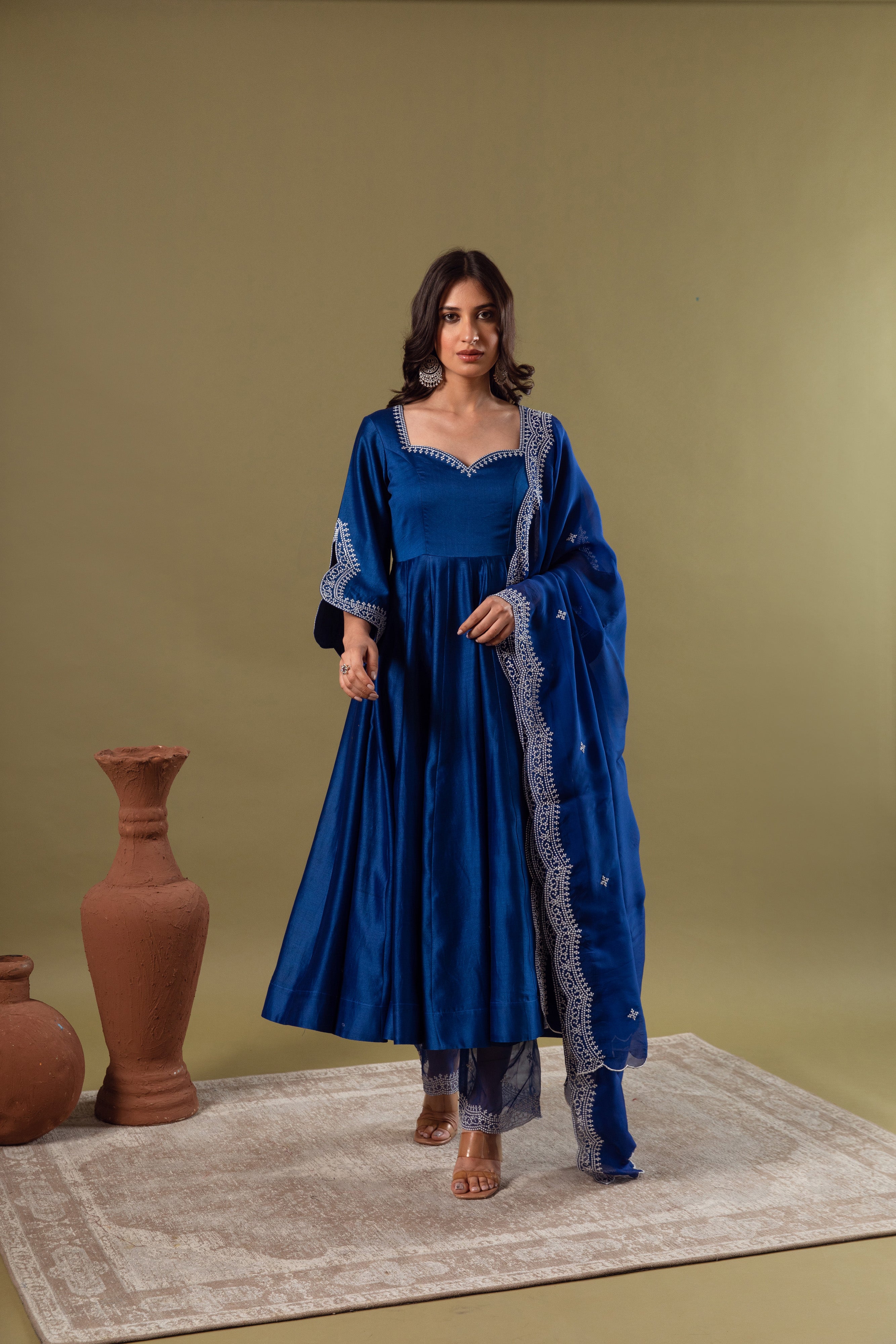 ROYAL BLUE ANARKALI SET