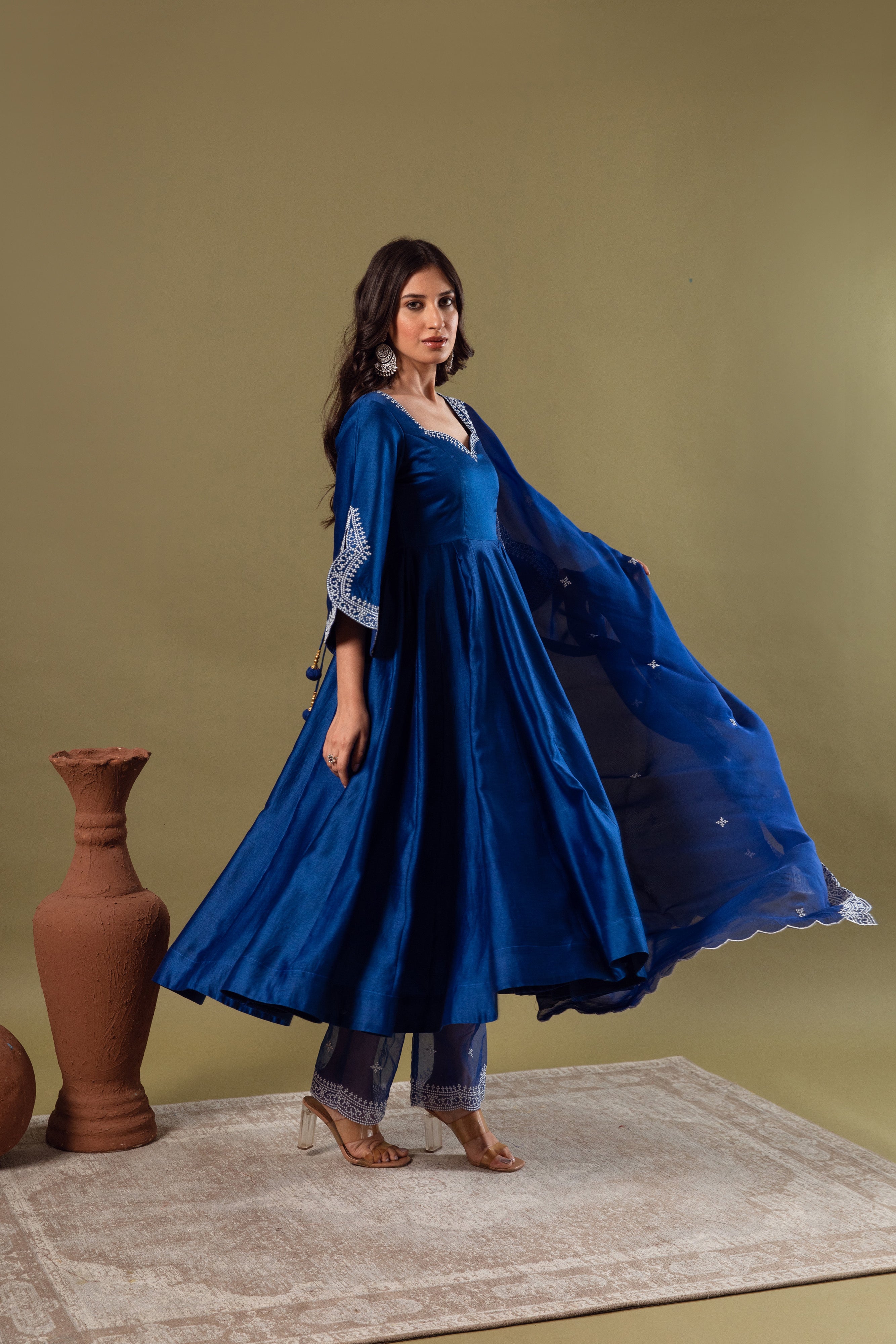 ROYAL BLUE ANARKALI SET