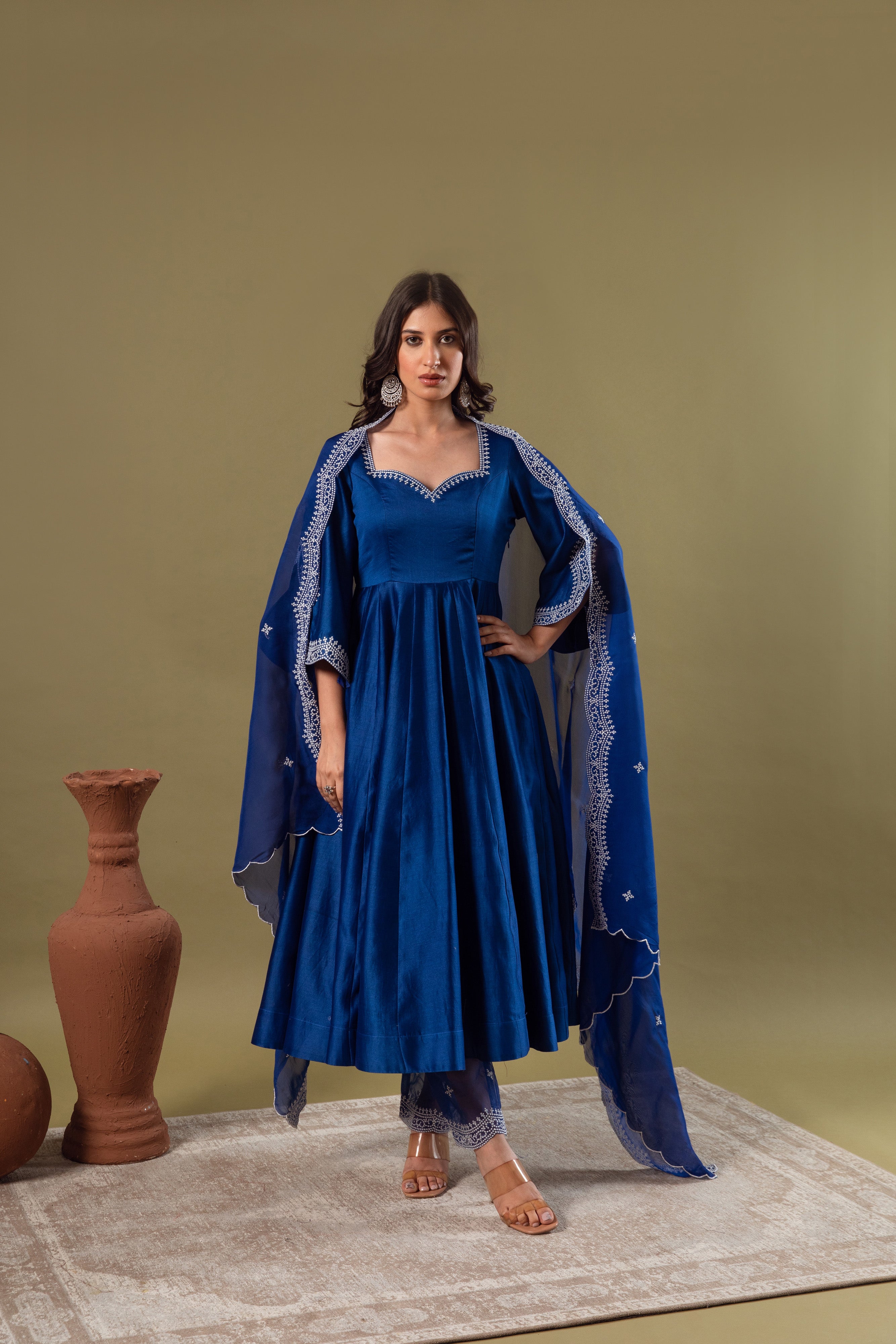 ROYAL BLUE ANARKALI SET