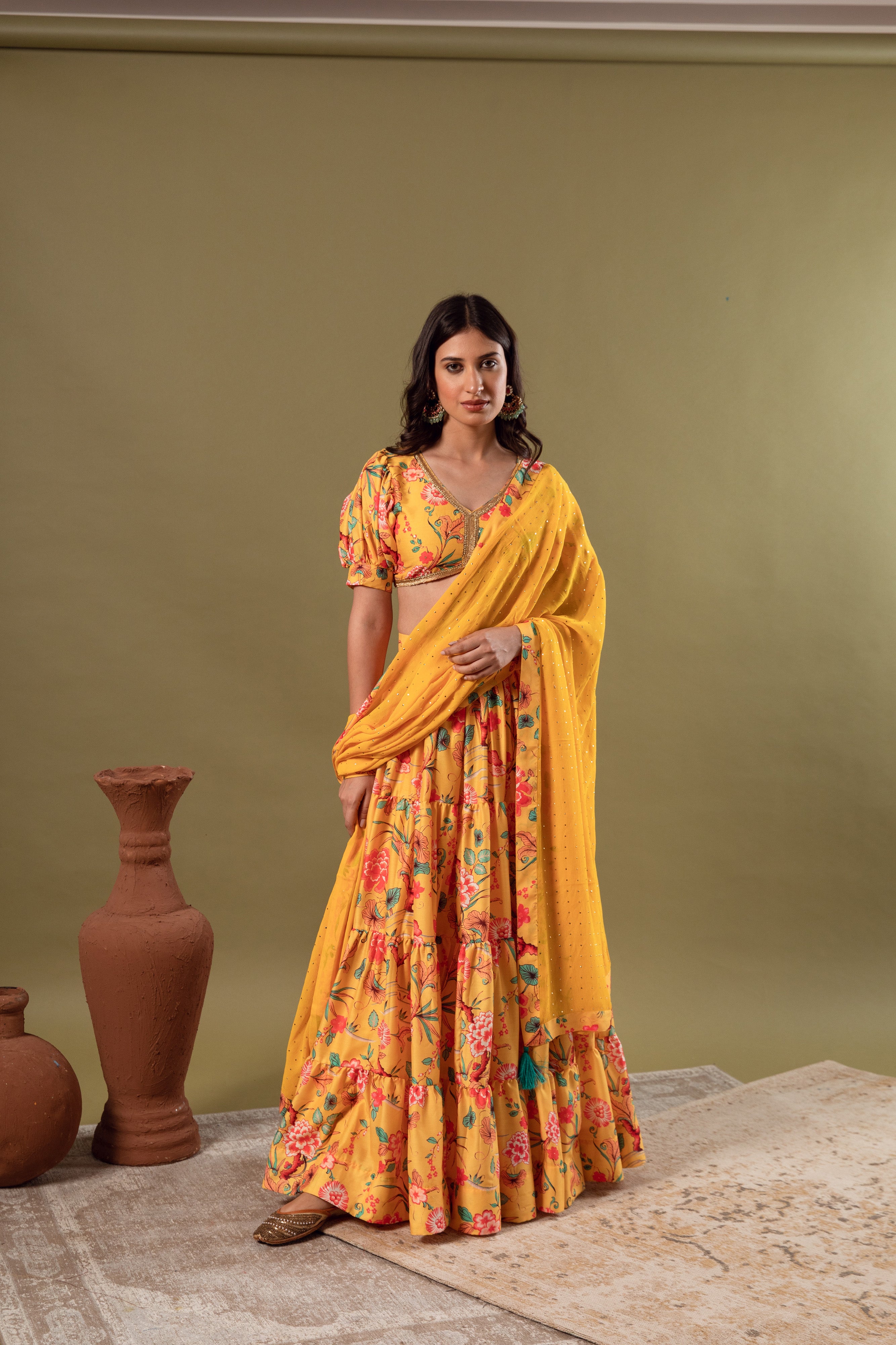 YELLOW LEHENGA SET