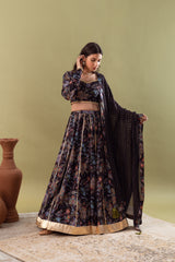 DARK BLUE LEHENGA SET