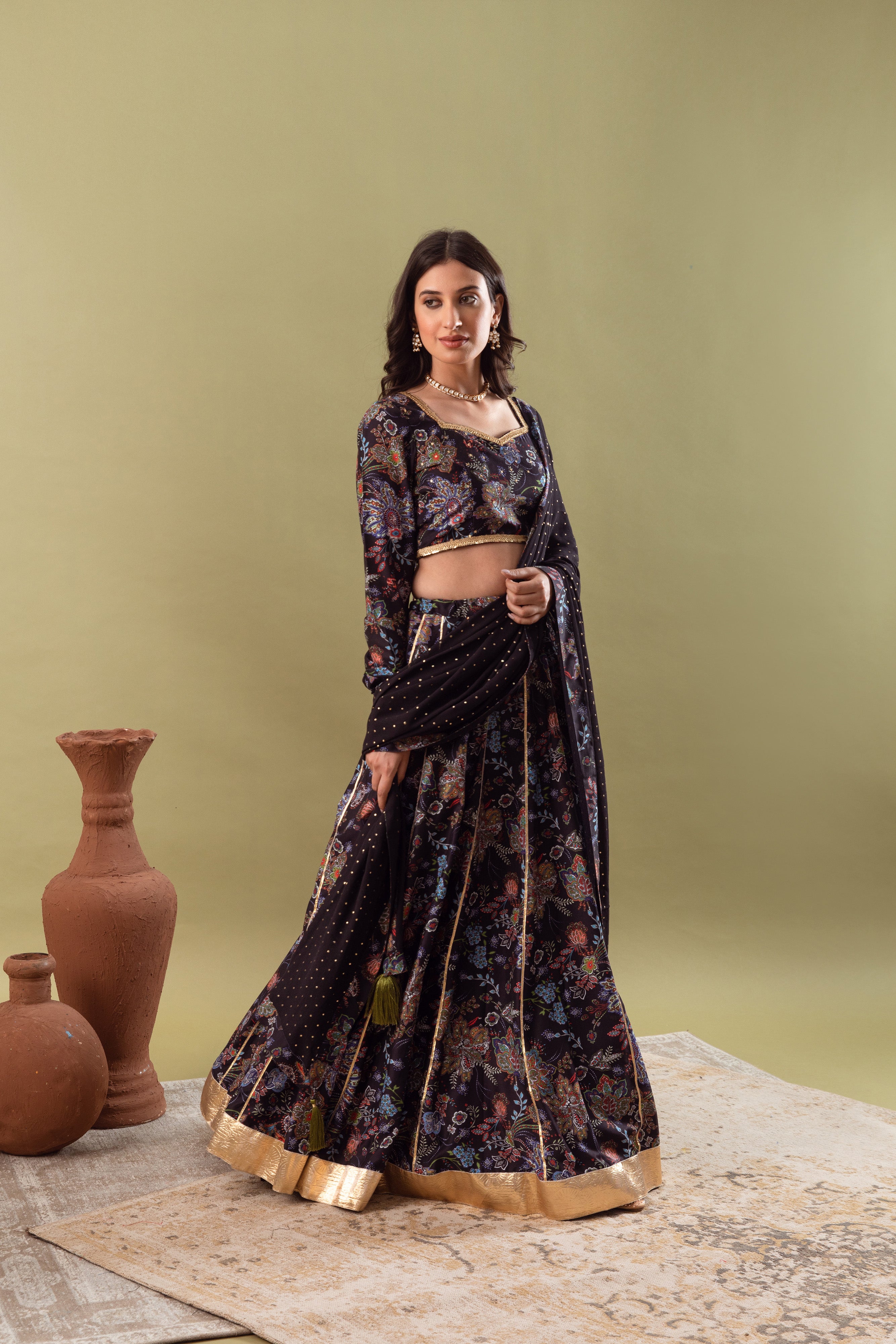 DARK BLUE LEHENGA SET