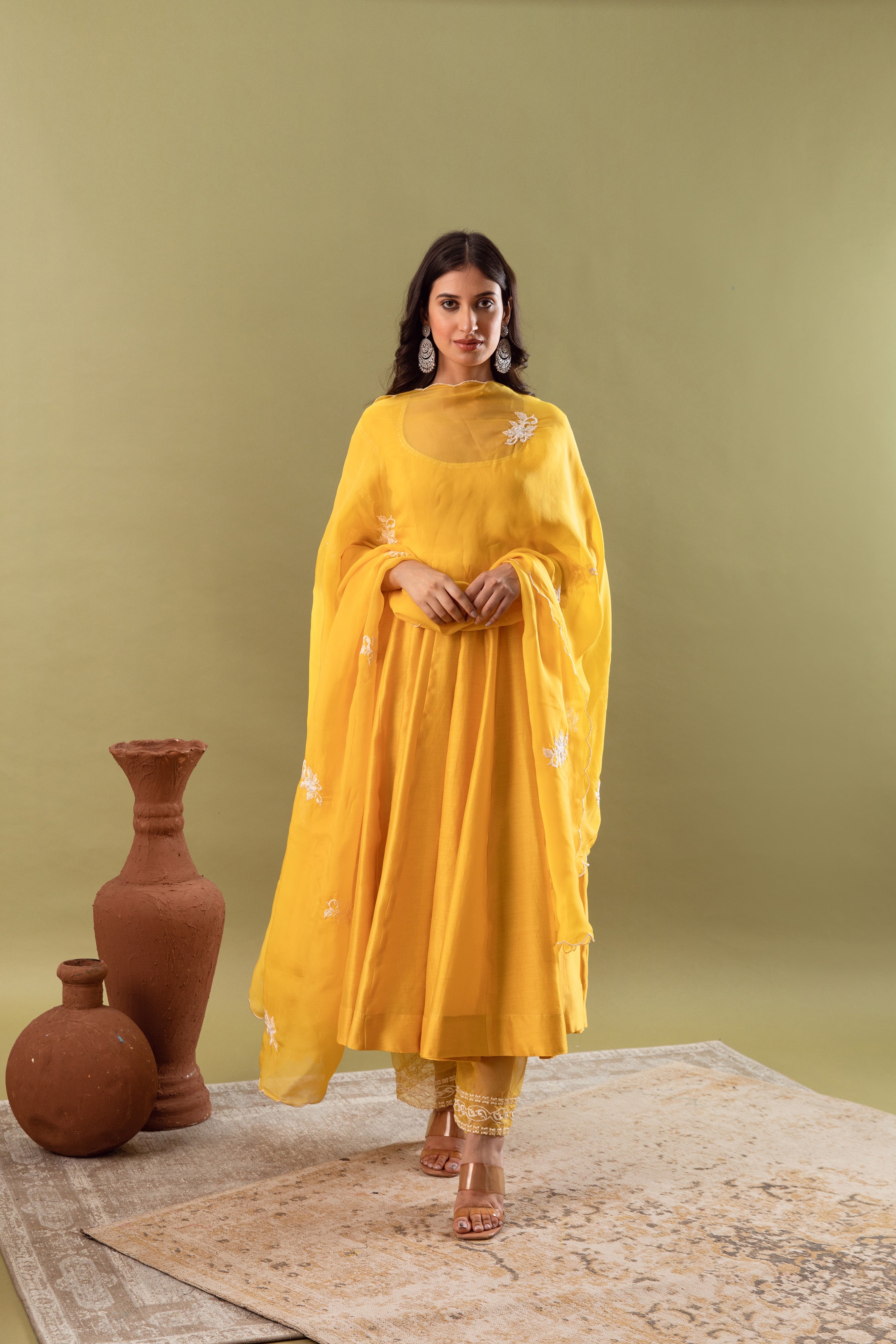 MUSTARD YELLOW ANARKALI SET