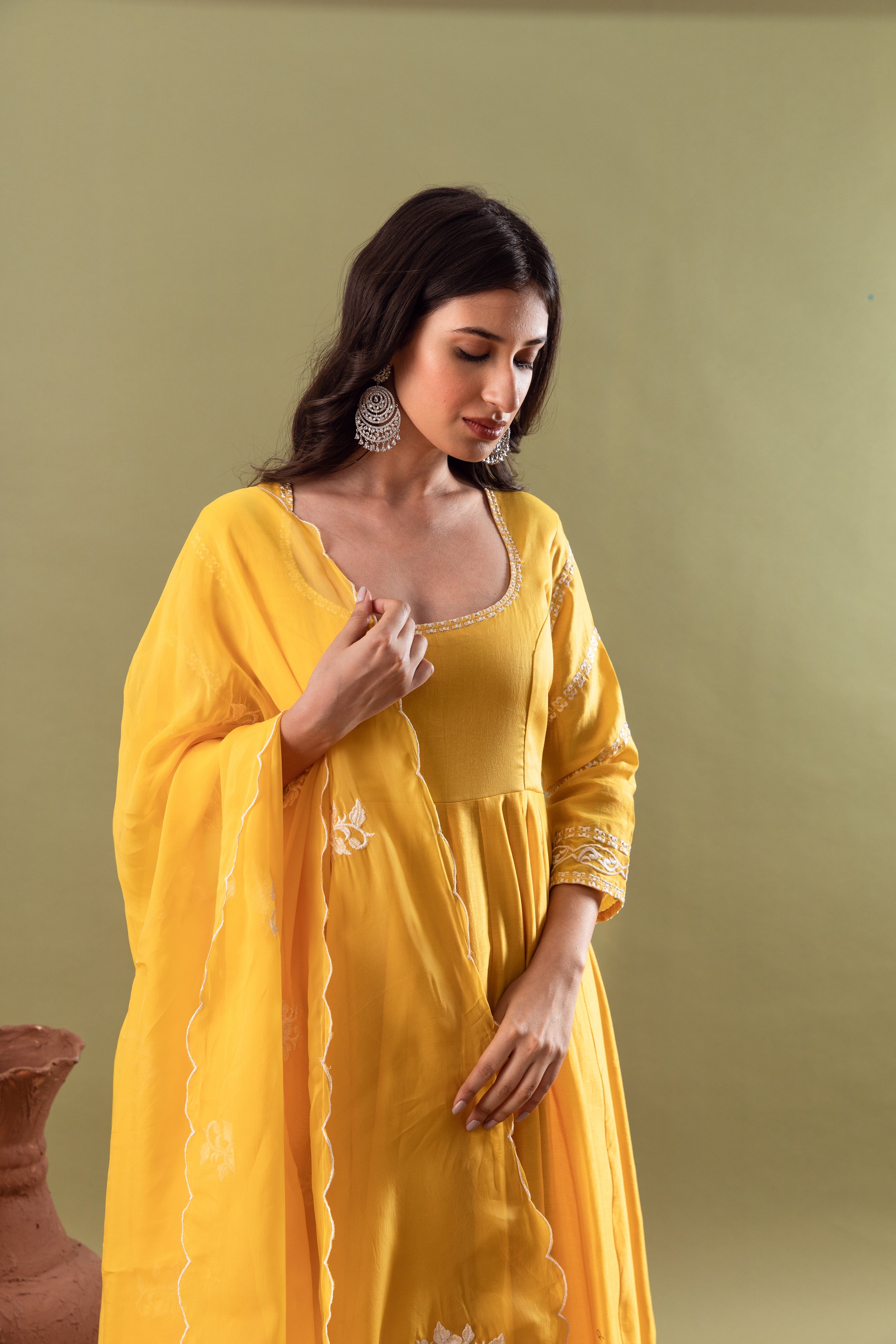 MUSTARD YELLOW ANARKALI SET