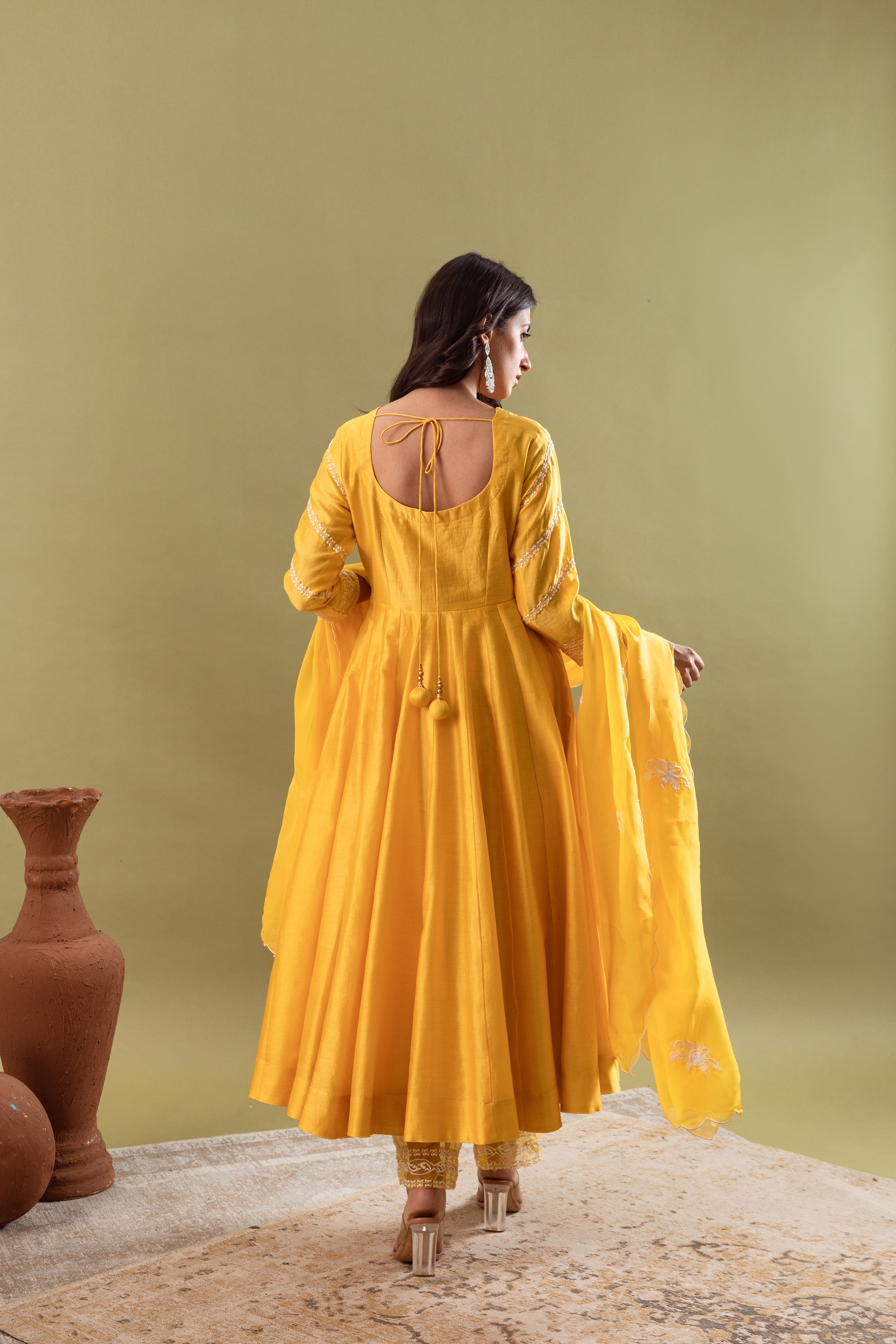 MUSTARD YELLOW ANARKALI SET